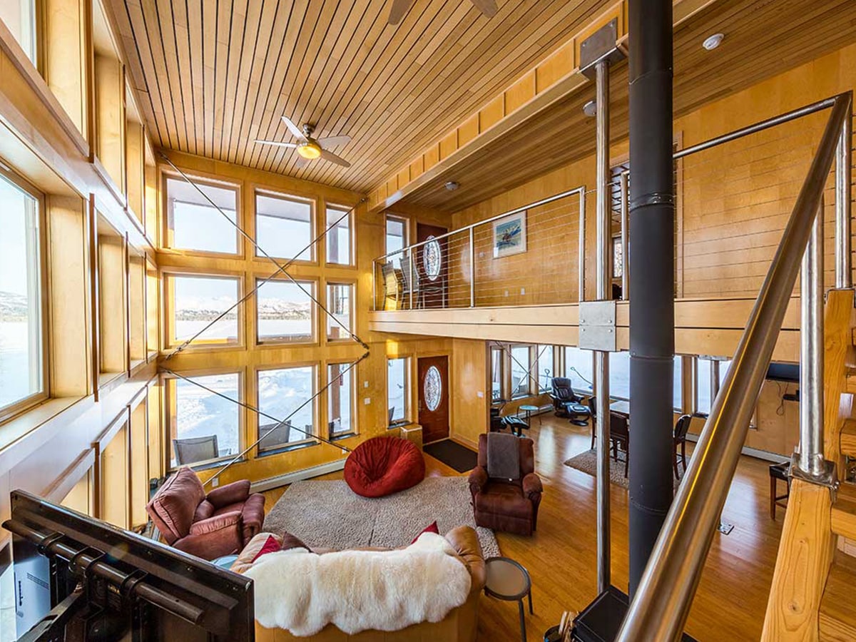 Interior view of Judd Lake Lodge's shared living area.