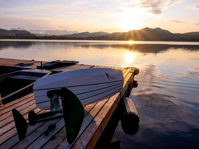 e-foil alaska at sunset