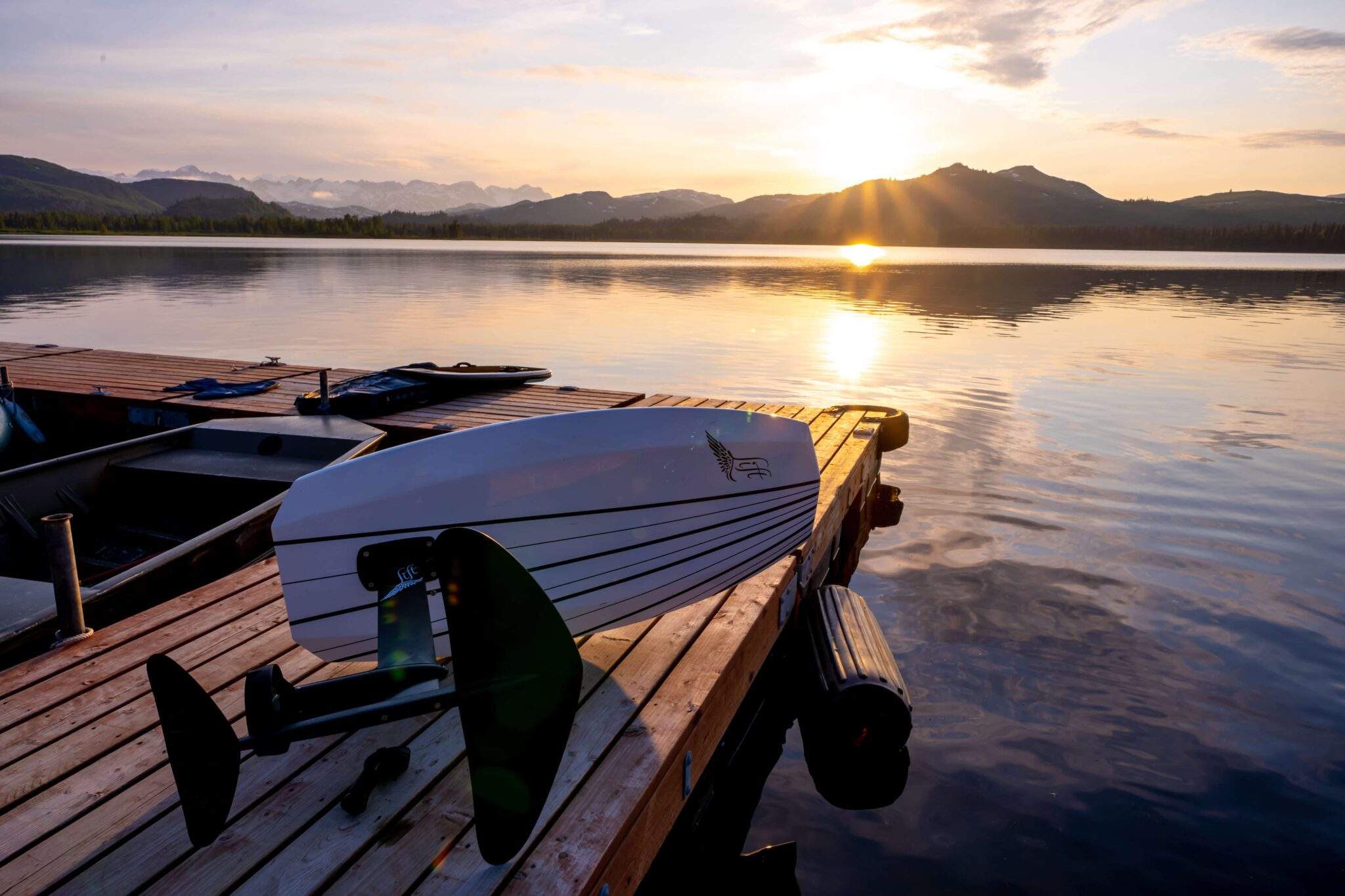 e-foil alaska at sunset